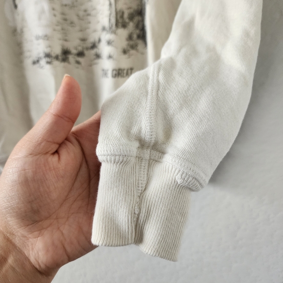 The Great. The College Sweatshirt Sailboat Palm Graphic Crewneck Washed White S - Picture 7 of 12